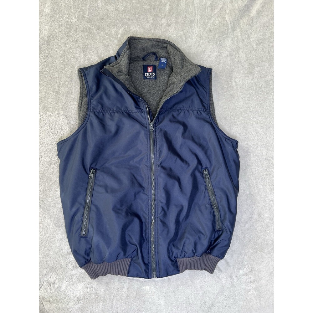 Vintage Chaps Vest Full Zip Fleece Lined Zip Pockets Sleeveless Golf Men‎ Size M